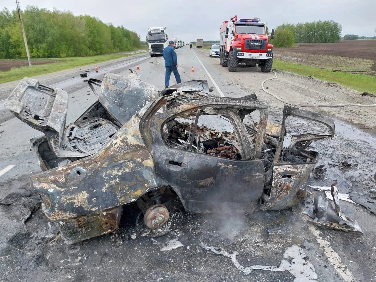 Водитель легкового автомобиля погиб в ДТП с грузовиком в Омской области